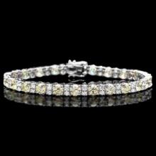 18K White Gold and 10.81ct Diamond Bracelet