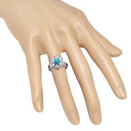 18K White Gold Setting with 1.03ct Turquoise and 0.41ct Diamond Ladies Ring