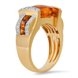 18K Yellow Gold Setting with 4.89ct Citrine and 0.15ct Diamond Bellari" Designor Ring"