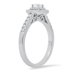 14K White Gold Setting with 0.25ct Center Diamond and 0.63tcw Diamond Ladies Ring