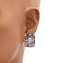 14K White Gold Setting with 0.75ct Diamond Earrings