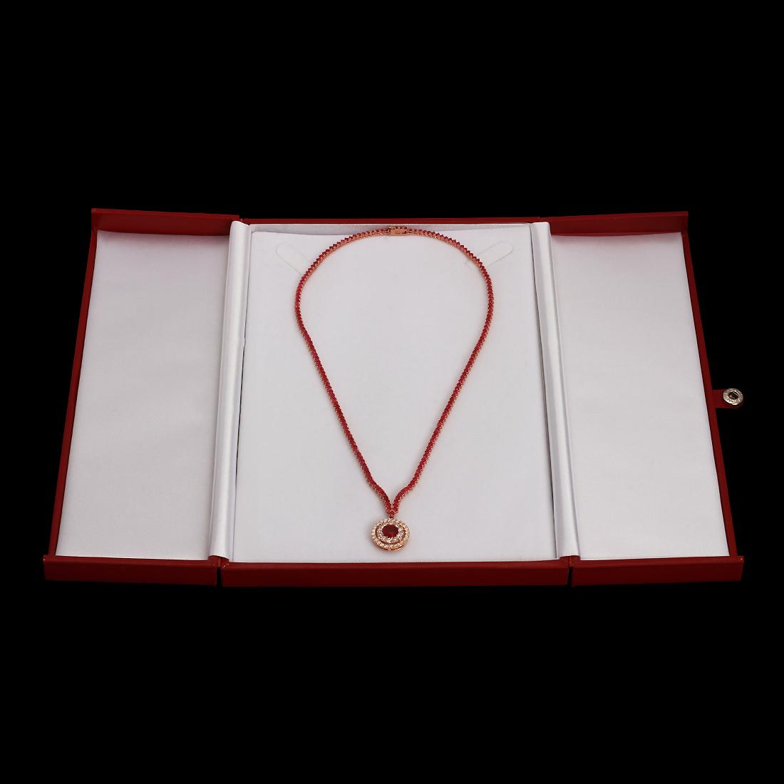 14k Rose Gold 10.88ct Ruby 1.24ct Diamond Necklace