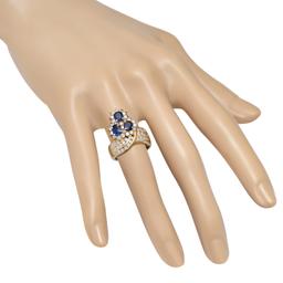 18K Yellow Gold Setting with 1.61ct Sapphire and 1.15ct Diamond Ladies Ring