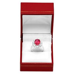 14k White Gold 4.61ct Ruby 0.98ct Diamond Ring