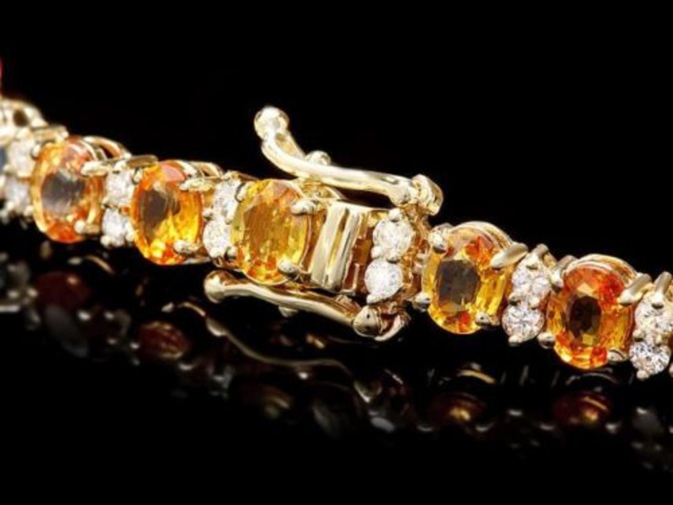 14K Gold 12.13ct Sapphire 1.82ct Diamond Bracelet