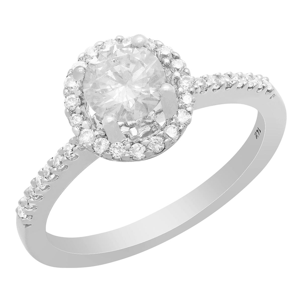 14k White Gold 0.62ct & 0.21ct Diamond Ring