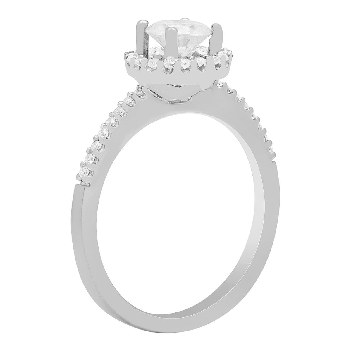 14k White Gold 0.62ct & 0.21ct Diamond Ring