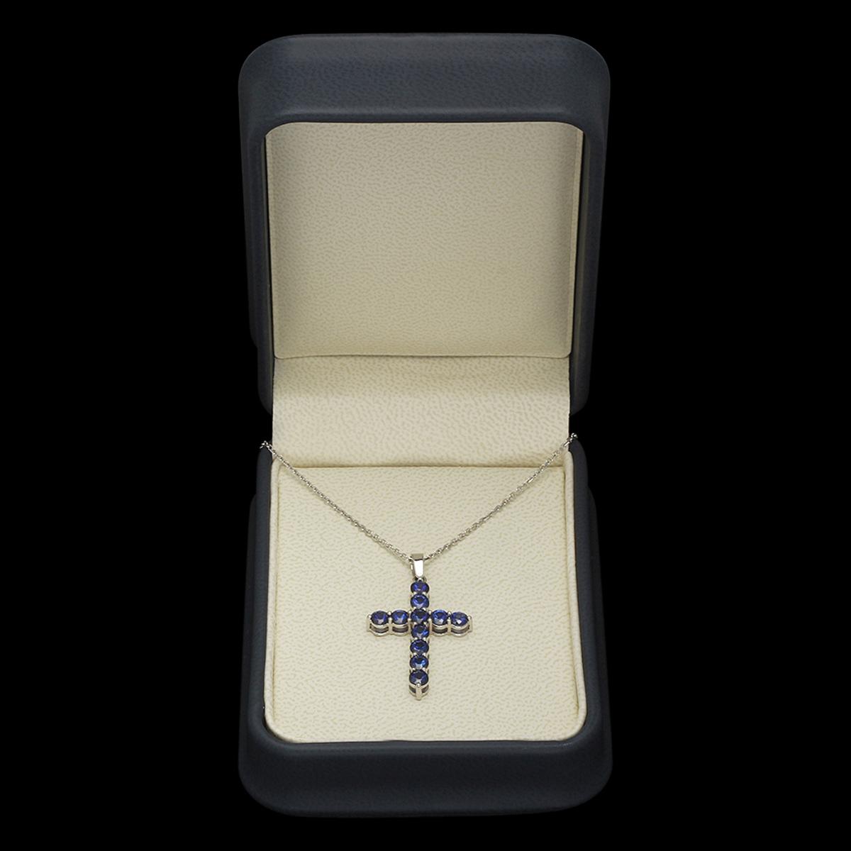 14K Gold 2.30ct Sapphire Pendant