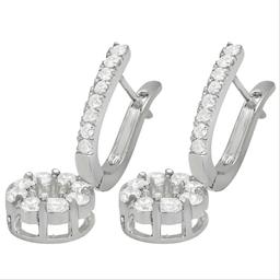 14k White Gold 1.79ct Diamond Earrings