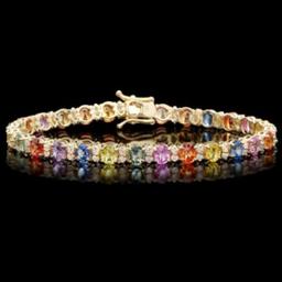 14K Gold 11.69ct Sapphire 1.36ct Diamond Bracelet