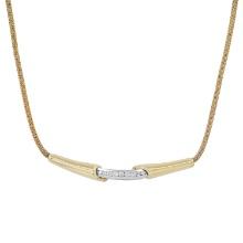 14K Yellow and White Gold Setting with 0.50ct Diamond Necklace