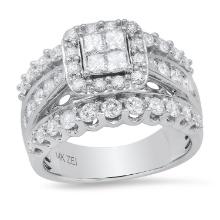 14K White Gold Setting with 2.03ct Diamond Ladies Ring