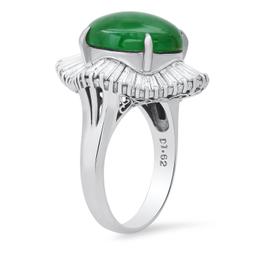 Platinum Setting with 7.12ct Jadeite and 1.62ct Diamond Ladies Ring