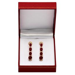 14k Yellow Gold 8.78ct Ruby 0.32ct Diamond Earrings