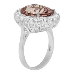 14k White Gold 9.20ct Kunzite 1.38ct Diamond Ring