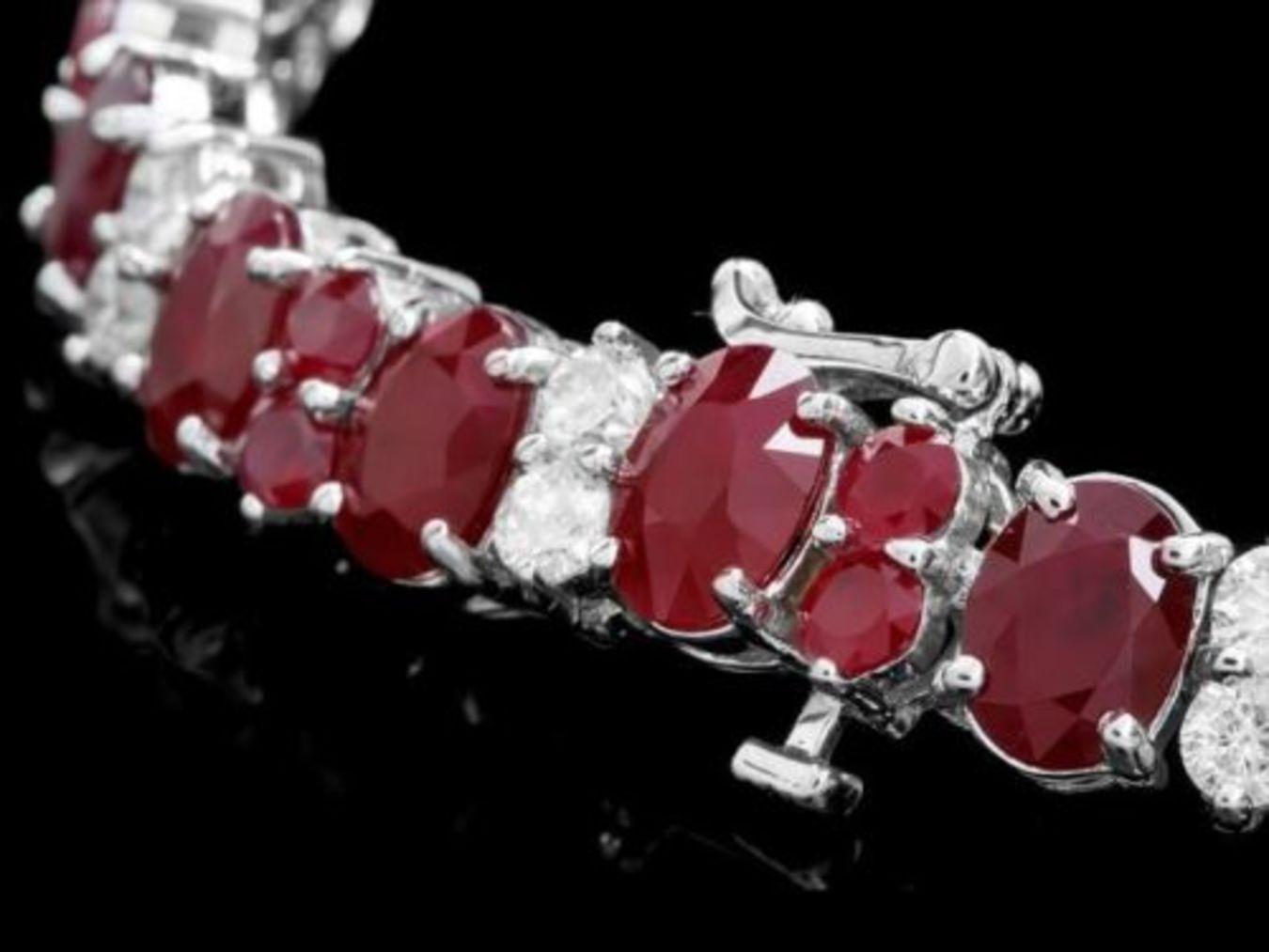 14K Gold 27.83ct Ruby 2.38ct Diamond Bracelet