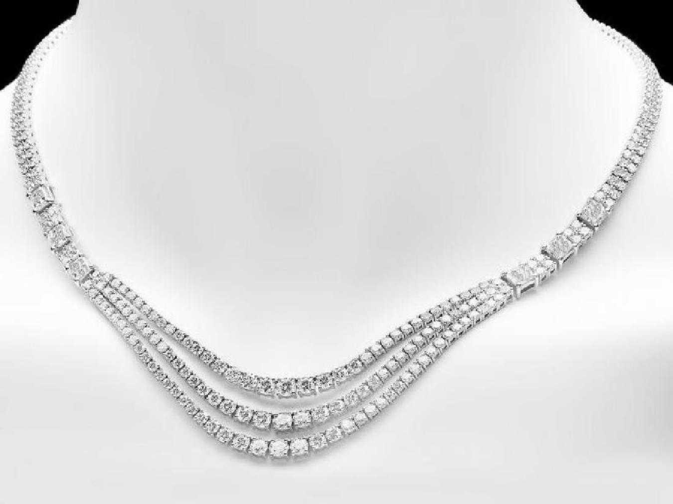 18K White Gold and 22.89ct Diamond Necklace