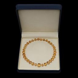 14K Gold 152.71ct Citrine & 4.07ct Diamond Necklace