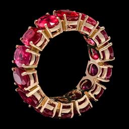 14K Yellow Gold 11.26ct Ruby Eternity Band Ring