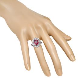 14K White Gold Setting with 4.75ct Ruby and 1.0ct Diamond Ladies Ring