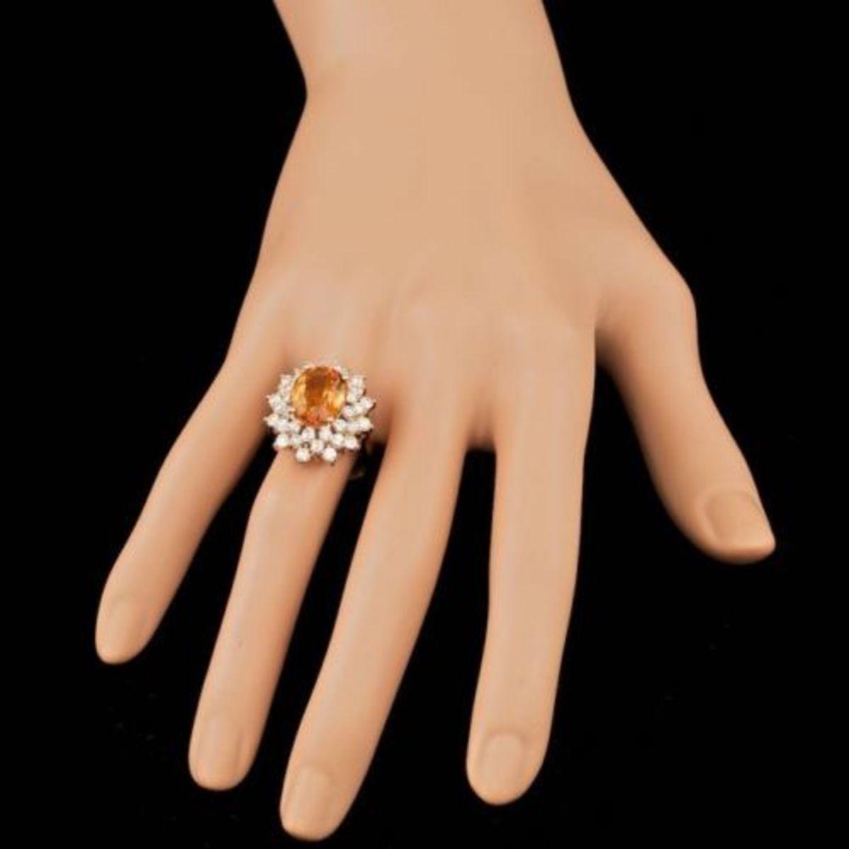 14K Rose Gold 4.61ct Citrine and 2.02ct Diamond Ring