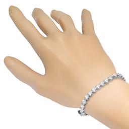 14K White Gold Setting with 6.52ct Diamond Ladies Bracelet