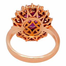 14k Rose Gold 3.99ct Ruby 1.59ct Diamond Ring