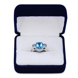 18K White Gold Setting with 5.21ct Blue Topaz and 0.12ct Diamond Bellari" Designor Ring"