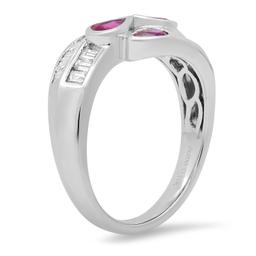 Platinum Setting with 0.94ct Ruby and 0.50ct Diamond Ladies Ring