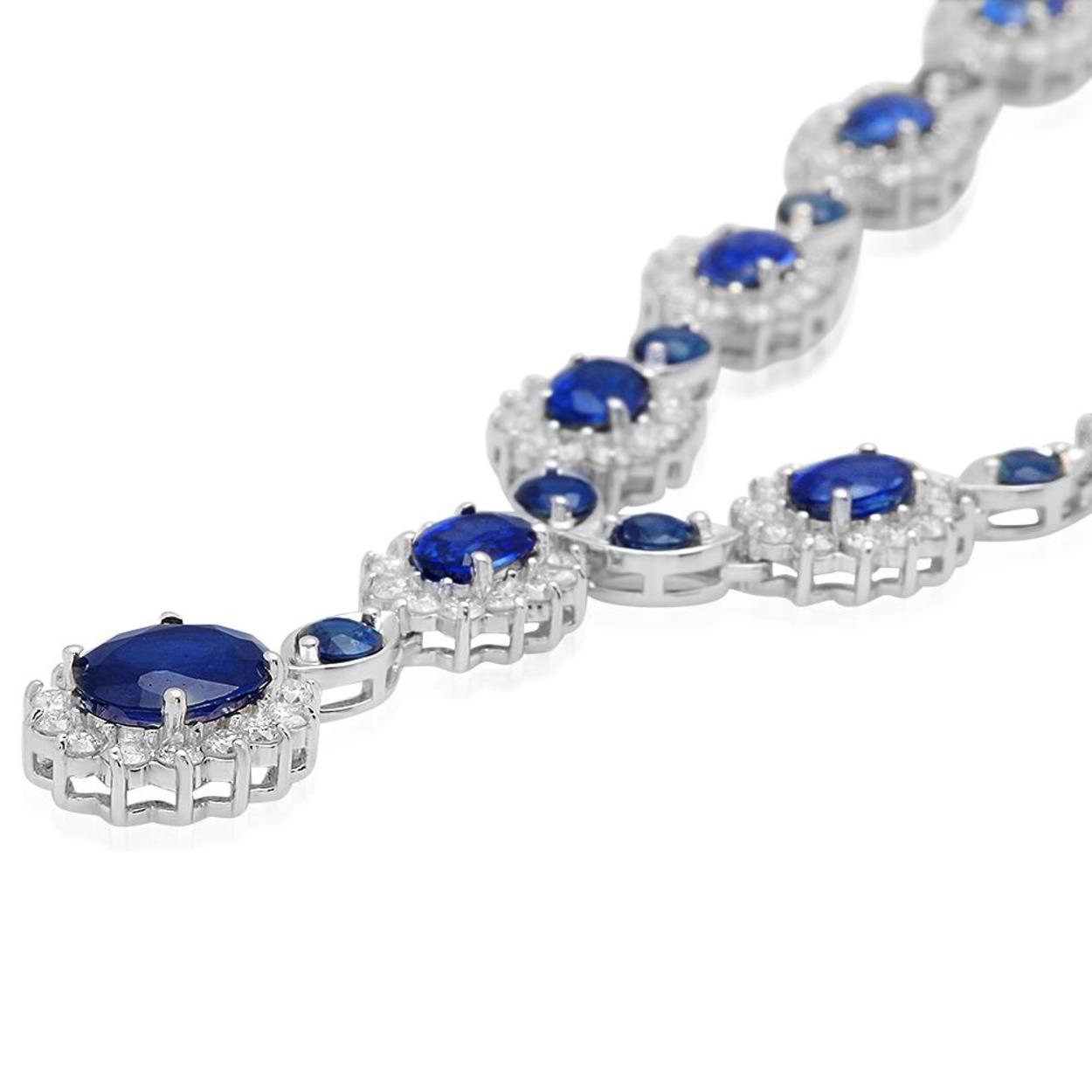 18K Gold 12.12ct Sapphire 5.31ct Diamond Necklace