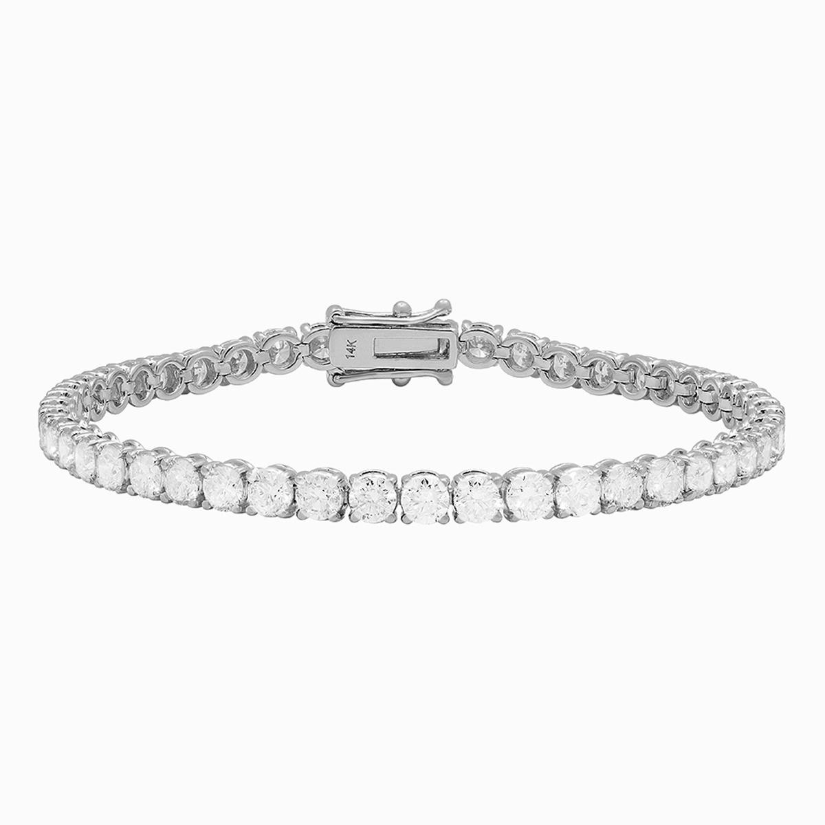 14k White Gold 8.74ct Diamond Tennis Bracelet