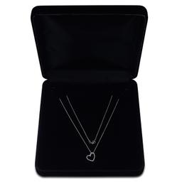 14K White Gold Setting with 0.12ct Diamond Pendant