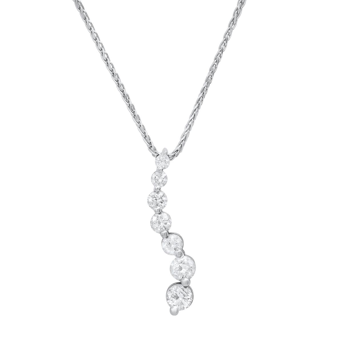 14K White Gold Setting with 0.80ct Diamond Pendant