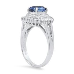 Platinum setting with 2.0ct Sapphire and 0.70ct Diamond Ring