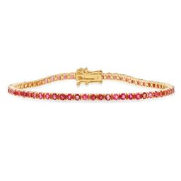 14K Yellow Gold with 4.56ct Tourmaline and 0.32ct Diamond Bracelet