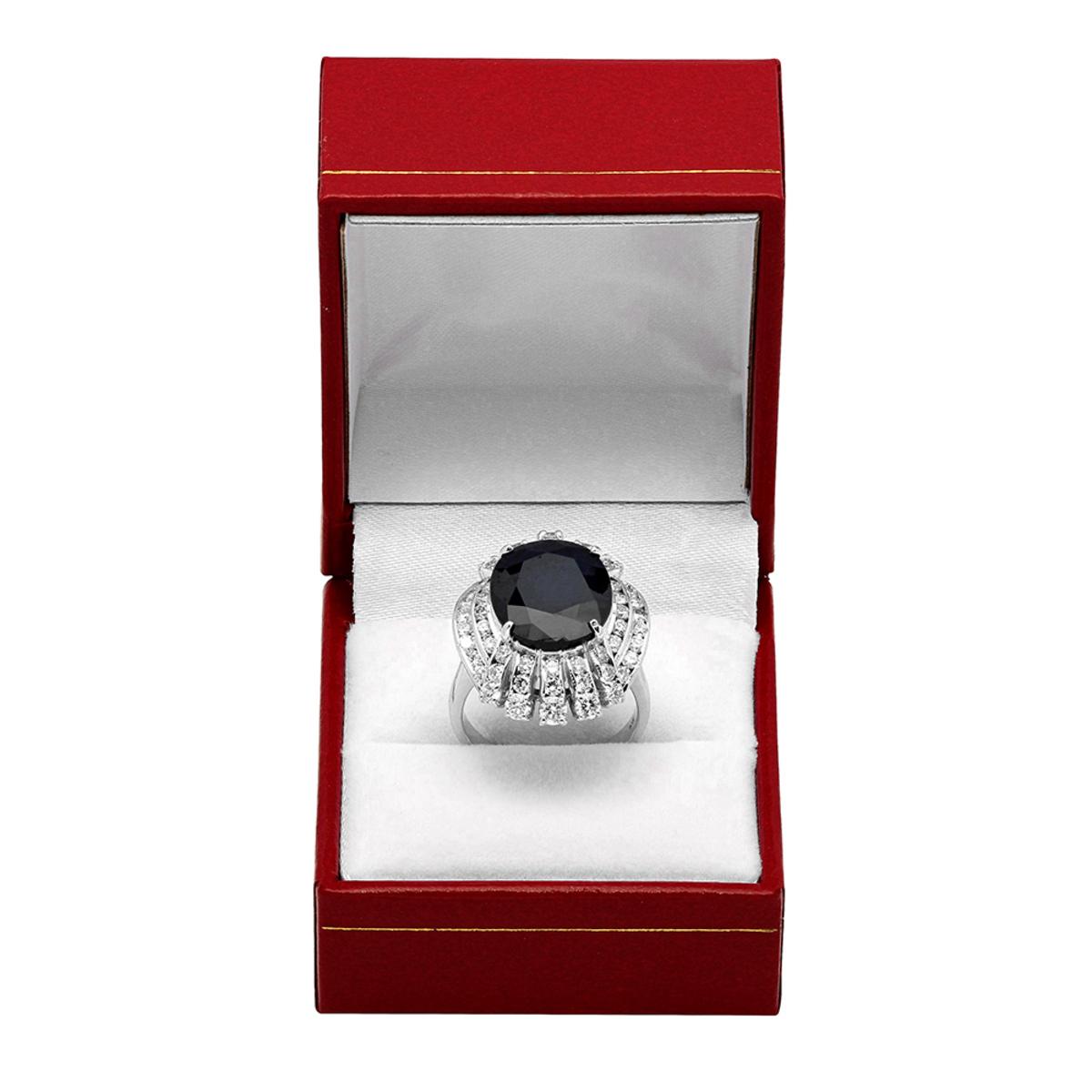 14k White Gold 8.54ct Sapphire 1.92ct Diamond Ring