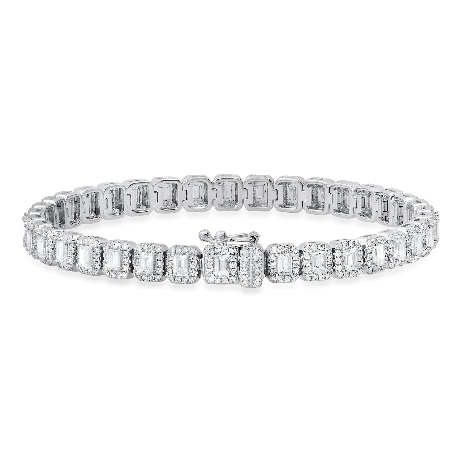 14K White Gold Setting with 5.40ct Diamond Ladies Bracelet