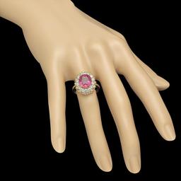 14K Yellow Gold 4.00ct Ruby and 1.51ct Diamond Ring