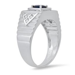 18K White Gold Setting with 0.63ct Sapphire and 0.36ct Diamond Ladies Ring