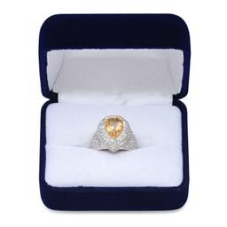 Platinum and 18K Yellow Gold Setting with 2.48ct Gold Tourmaline and 1.90ct Diamond Ring