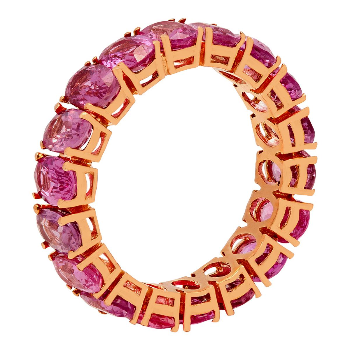 14k Rose Gold 9.98ct Pink Sapphire Eternity Band Ring