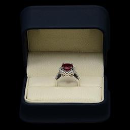 14K White Gold 3.83ct Ruby and 0.91ct Diamond Ring