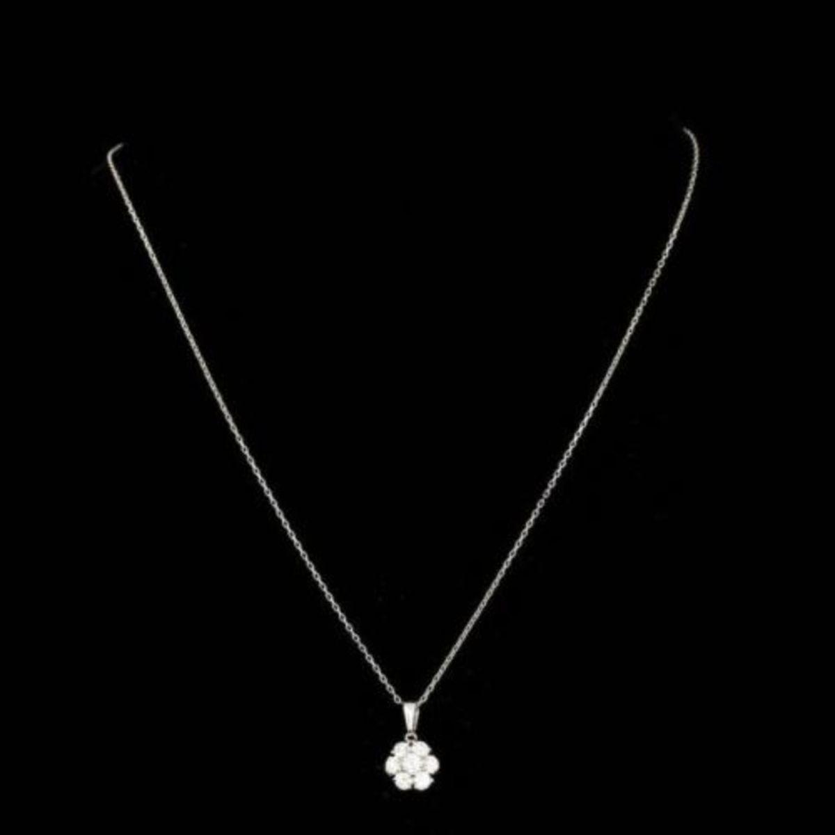 14K Gold 0.97ct Diamond Pendant