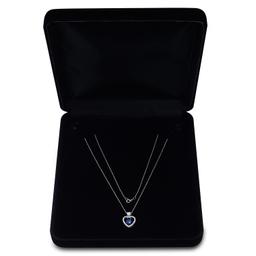 18K White Gold Setting with 0.95ct Sapphire and 0.48ct Diamond Pendant