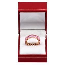 14k Yellow Gold 10.19ct Pink Sapphire Eternity Band Ring