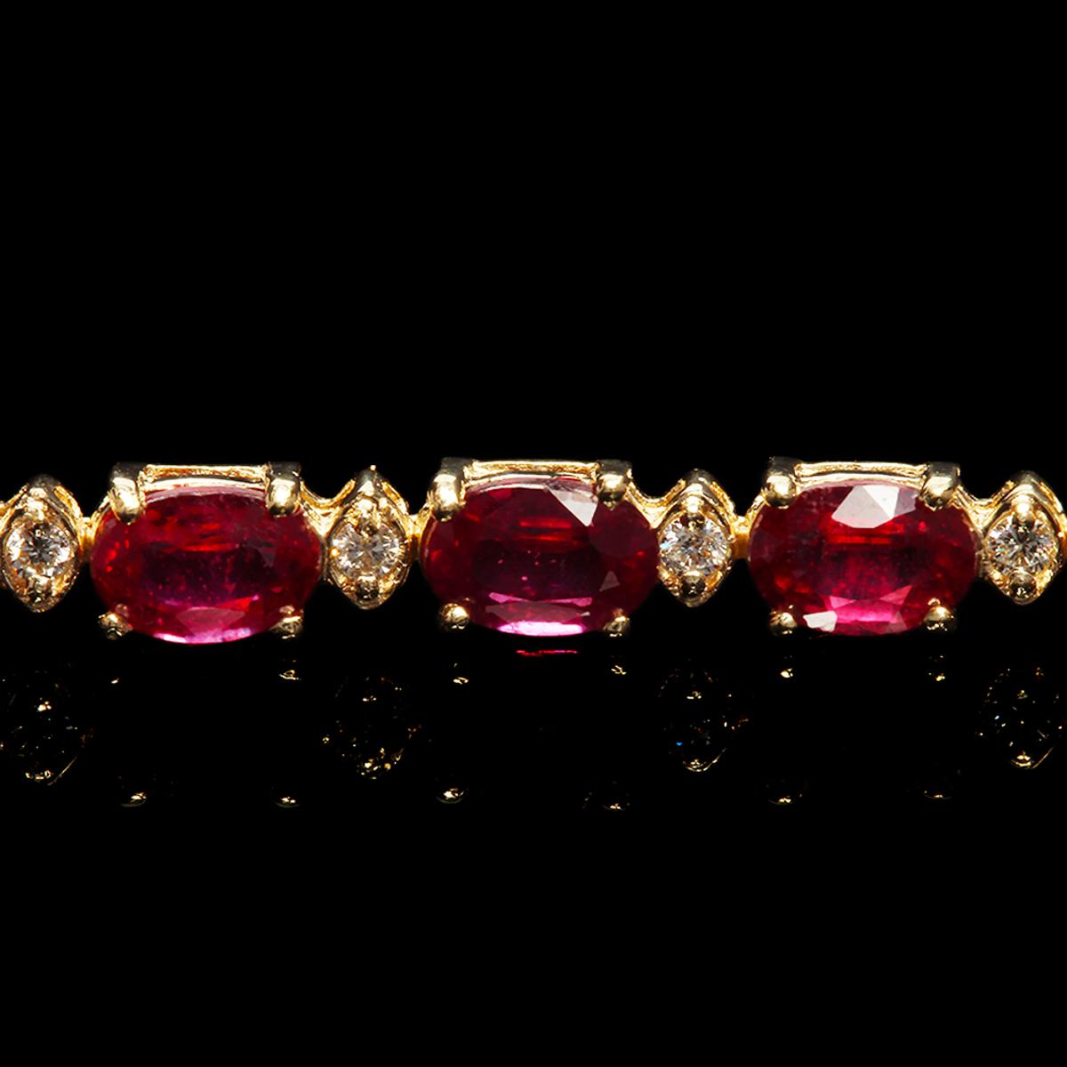 14k Yellow Gold 15.35ct Ruby 0.70ct Diamond Bracelet