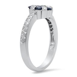 18K White Gold Setting with 0.60ct Sapphire and 0.15ct Diamond Ring