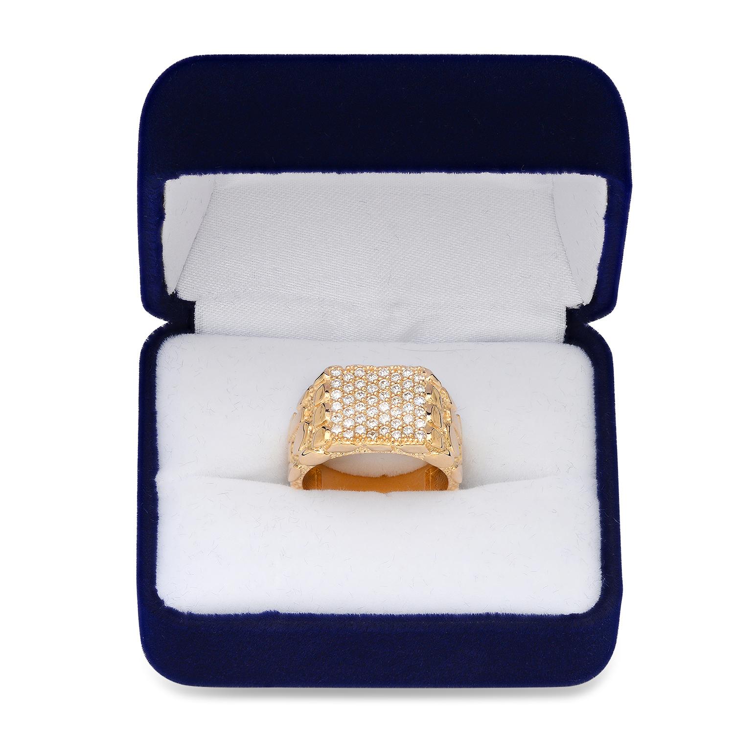 14K Yellow Gold and 0.83ct Diamond Mens Ring