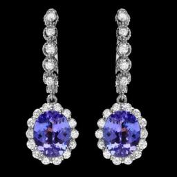 14k Gold 4.52ct Tanzanite 1.26ct Diamond Earrings