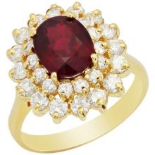 14k Yellow Gold 3.12ct Ruby 1.31ct Diamond Ring